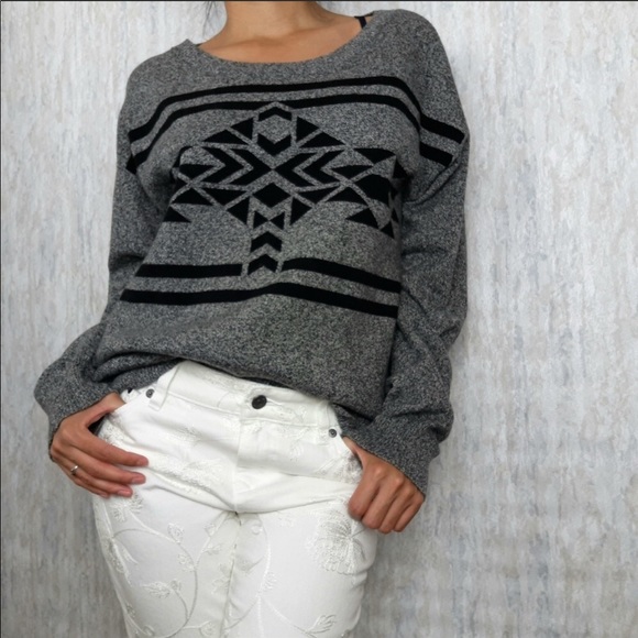 GAP Sweaters - GAP Merino Wool Blend Aztec Sweater Grey XS